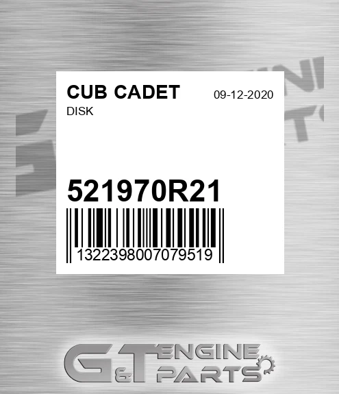 521970R21 Disk for CUB CADET