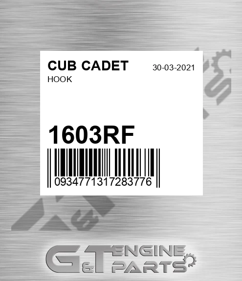 1603RF CUB CADET Hook