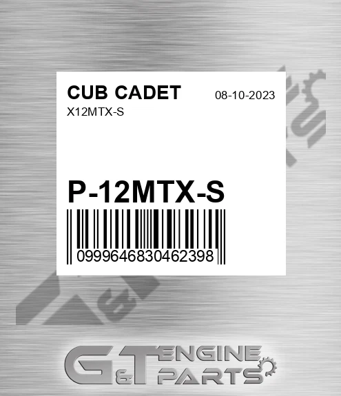 P-12MTX-S X12mtx-s for CUB CADET