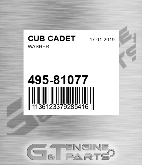 495-81077 Washer for CUB CADET