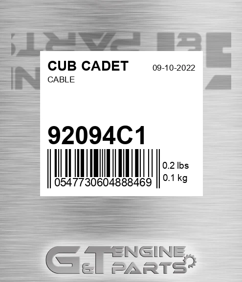 92094C1 Cable for CUB CADET