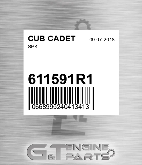 611591R1 Spkt for CUB CADET