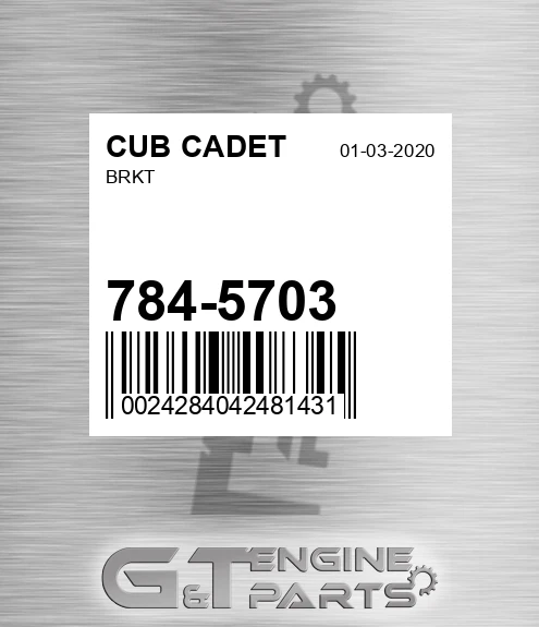 784-5703 Brkt for CUB CADET