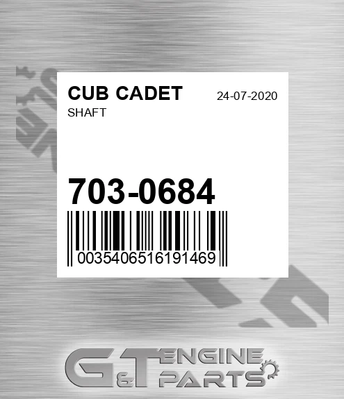 703-0684 Shaft for CUB CADET