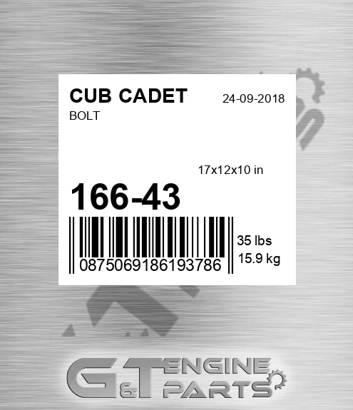 166-43 Bolt