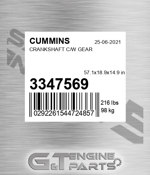 3347569 Crankshaft C/w Gear