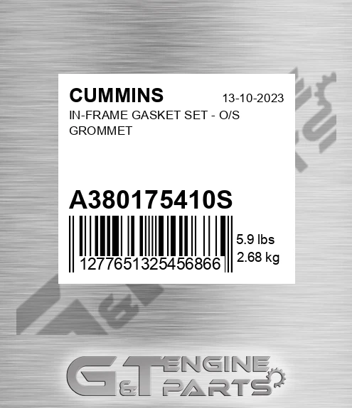 A3801754+10S In-frame Gasket Set - O/s Grommet for CUMMINS