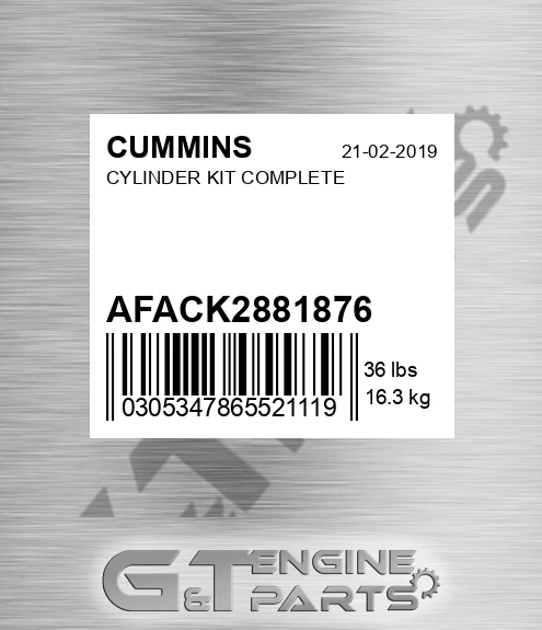 AFA-CK2881876 Cylinder Kit Complete for CUMMINS