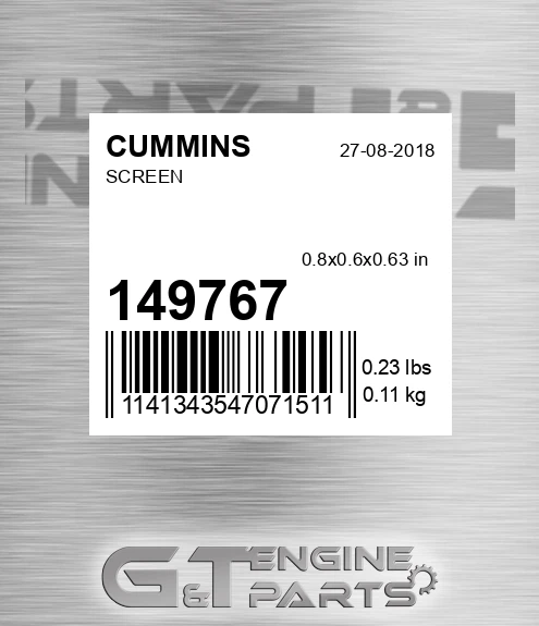 149767 CUMMINS Screen