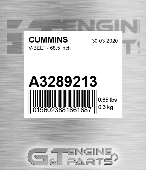A3289213 CUMMINS V-belt - 68.5 Inch