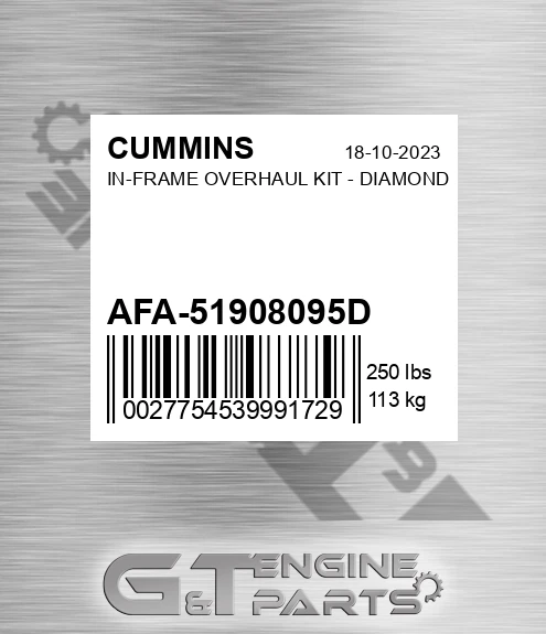 AFA-51908095D In-frame Overhaul Kit - Diamond for CUMMINS
