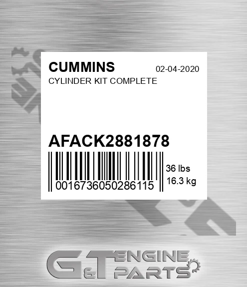 AFA-CK2881878 Cylinder Kit Complete for CUMMINS