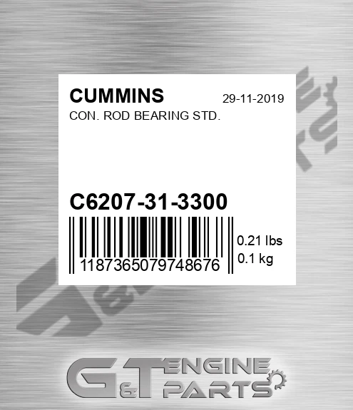 C6207313300 Con. Rod Bearing Std. for CUMMINS