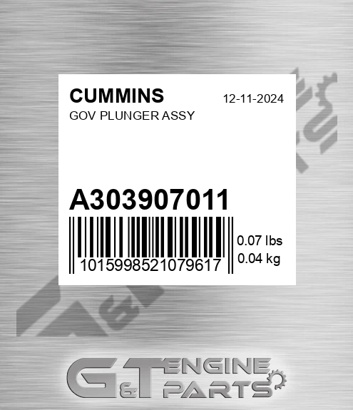 A3039070-11 Gov Plunger Assy for CUMMINS