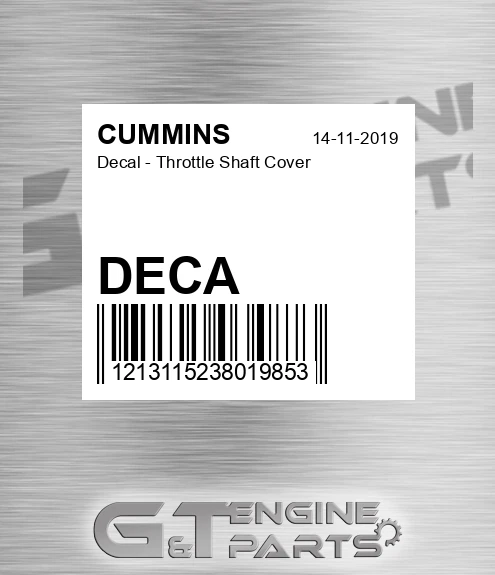 DECA Decal - Throttle Shaft Cover