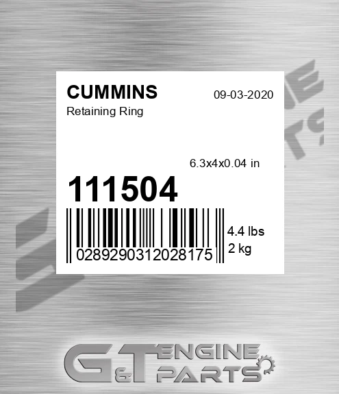 111504 Retaining Ring