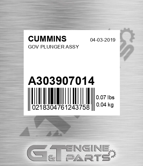 A3039070-14 Gov Plunger Assy for CUMMINS
