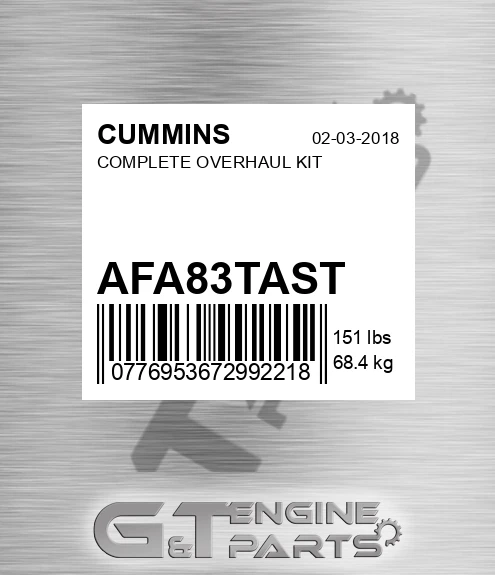 AFA-8.3TAST Complete Overhaul Kit for CUMMINS