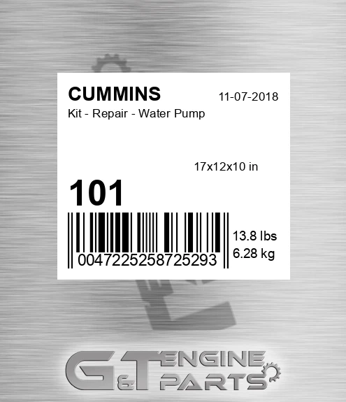101 Kit - Repair - Water Pump