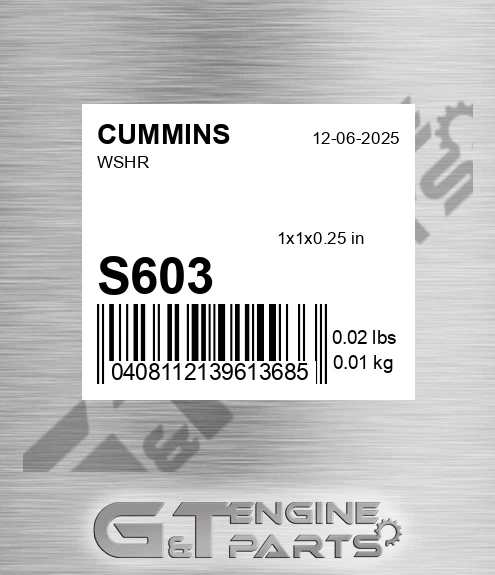 S603 CUMMINS Wshr