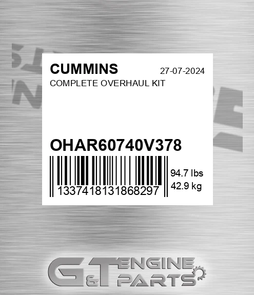 OHAR60740-V378 Complete Overhaul Kit for CUMMINS
