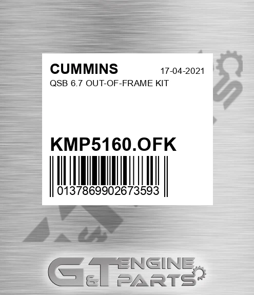 KMP5160.OFK Qsb 6.7 Out-of-frame Kit for CUMMINS