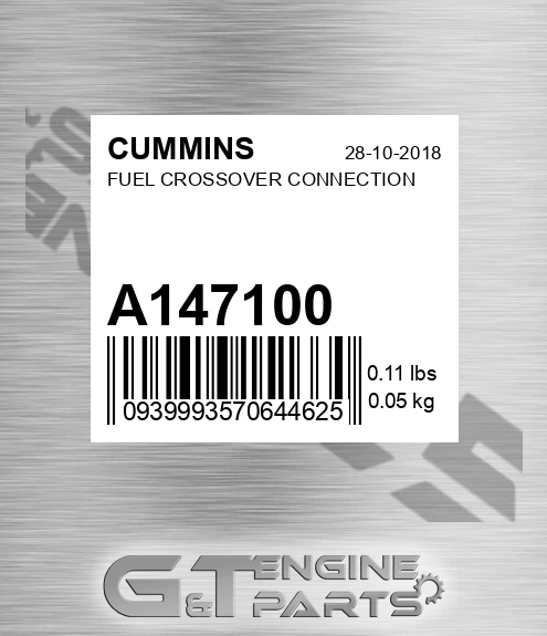 A147100 CUMMINS Fuel Crossover Connection