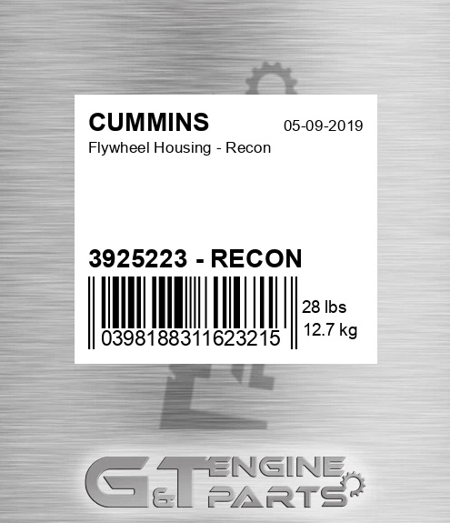3925223 - RECON Flywheel Housing - Recon for CUMMINS