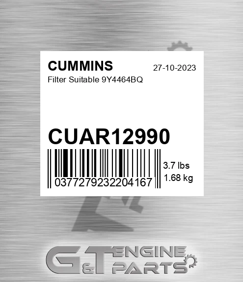 CUAR12990 Filter Suitable 9y4464bq for CUMMINS