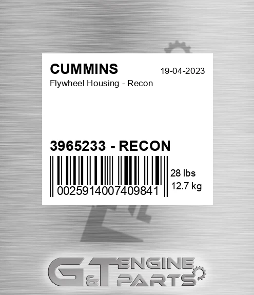 3965233 - RECON Flywheel Housing - Recon for CUMMINS