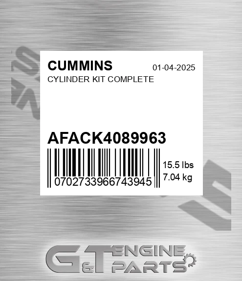 AFA-CK4089963 Cylinder Kit Complete for CUMMINS