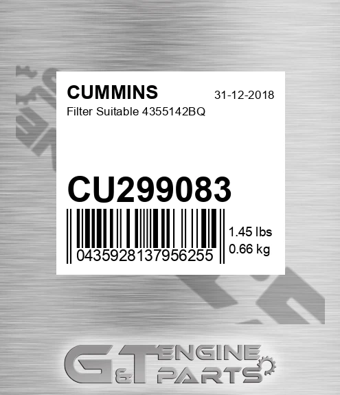 CU299083 Filter Suitable 4355142bq