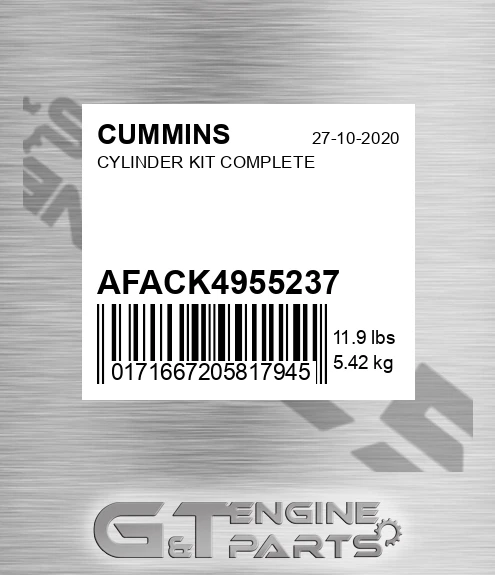 AFA-CK4955237 Cylinder Kit Complete for CUMMINS