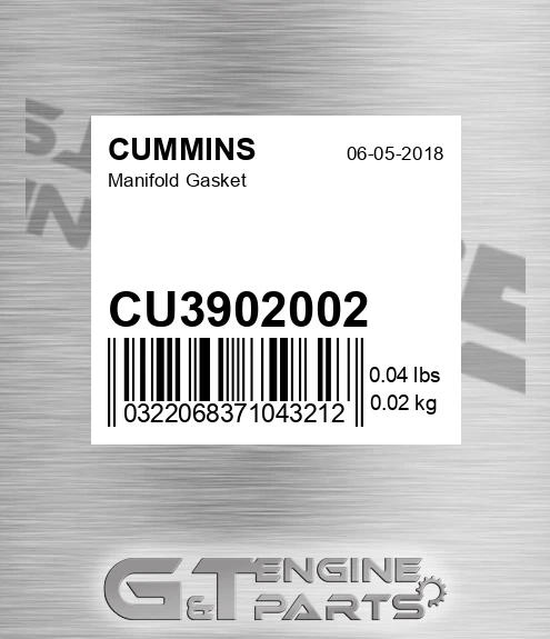 CU3902002 CUMMINS Manifold Gasket