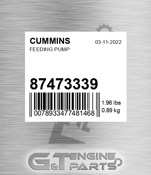 87473339 Feeding Pump