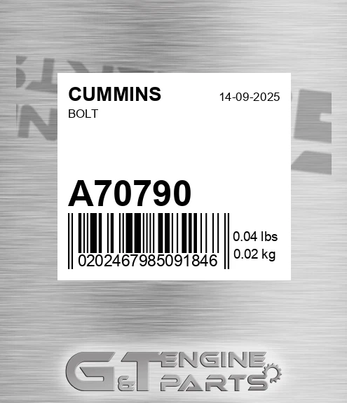 A70790 CUMMINS Bolt