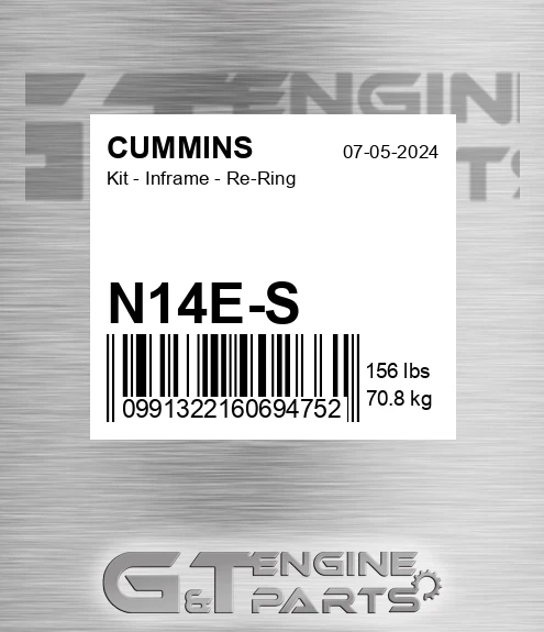 N14E-S Kit - Inframe - Re-ring for CUMMINS