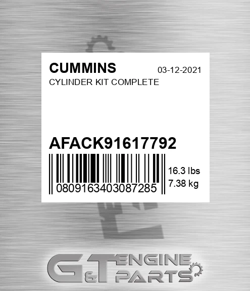 AFA-CK91617792 Cylinder Kit Complete for CUMMINS
