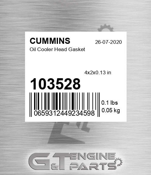 103528 Oil Cooler Head Gasket