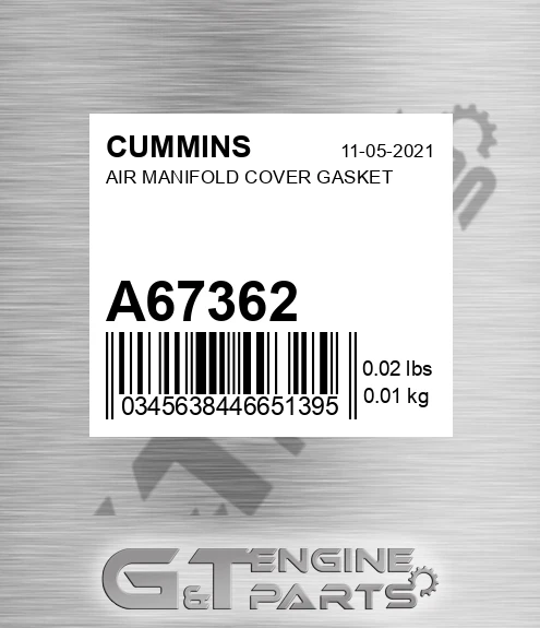 A67362 CUMMINS Air Manifold Cover Gasket
