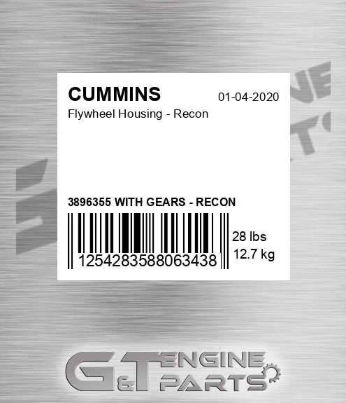 3896355 WITH GEARS - RECON Flywheel Housing - Recon for CUMMINS