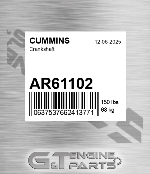 AR61102 Crankshaft for CUMMINS