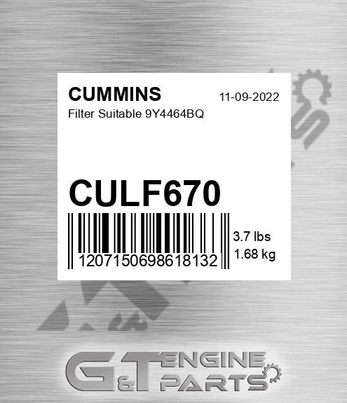 CULF-670 Filter Suitable 9y4464bq for CUMMINS