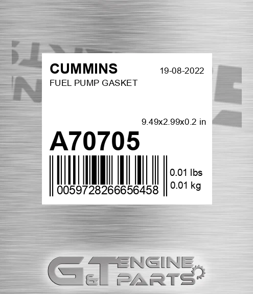 A70705 CUMMINS Fuel Pump Gasket