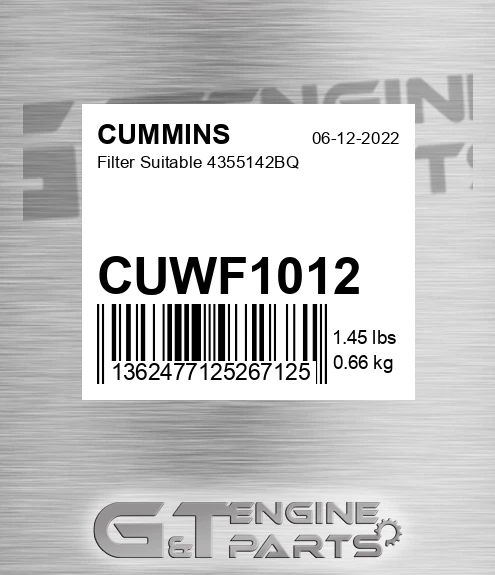 CUWF1012 Filter Suitable 4355142bq for CUMMINS