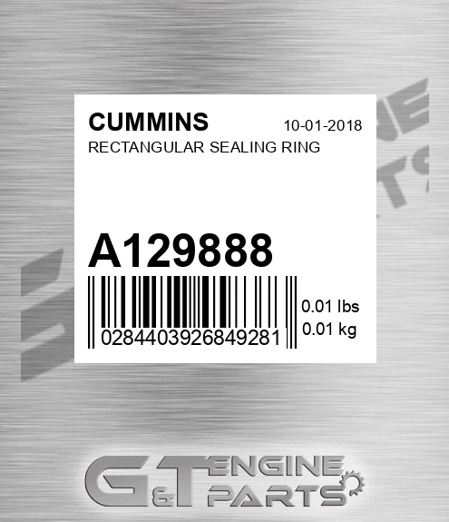 A129888 Rectangular Sealing Ring