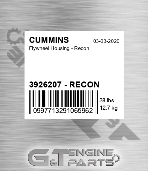 3926207 - RECON Flywheel Housing - Recon for CUMMINS