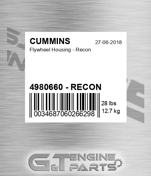 4980660 - RECON Flywheel Housing - Recon for CUMMINS