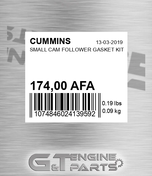 174,00 AFA Small Cam Follower Gasket Kit for CUMMINS