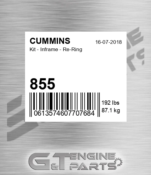855 Kit - Inframe - Re-ring